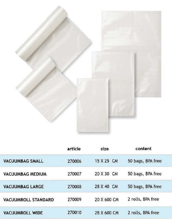 Wartmann vacuum bags embossed Small 15x25cm (50 pieces)