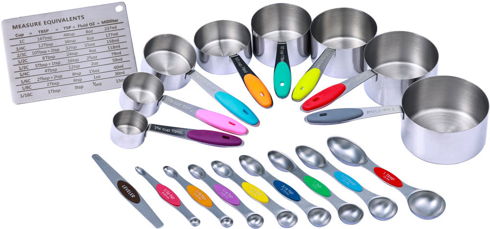 4 Pc Stainless Steel Measuring Spoon Teaspoon Set Scoop Baking Metric Tool New ! 