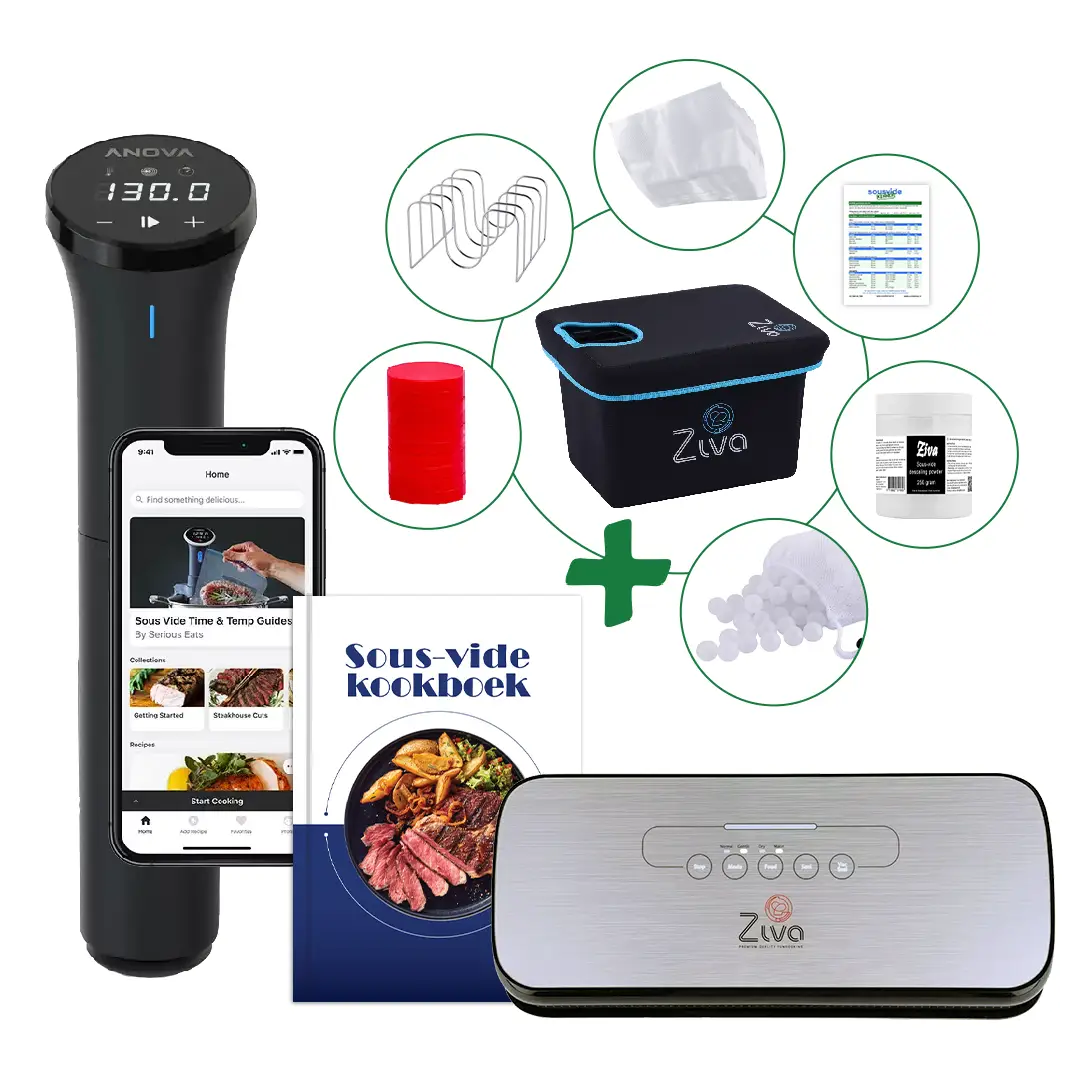 Sousvide Mega Bundel - Anova Nano 3.0 + Ziva OneTouch + Sous Vide Waterbak 12 liter + Accessoires