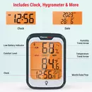 ThermoPro TP358 Bluetooth binnenthermometer en hygrometer met klok, verlicht display, bereik van 80 meter en gegevensexport