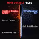 ThermoPro TP972 Twin TempSpike Plus 600 ft Bluetooth draadloze vleesthermometer met één sonde