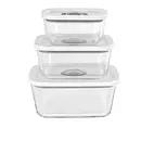Rommelsbacher 3 vacuüm glazen containers (350, 670, 1100 ml)