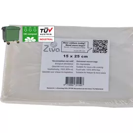 Ziva biologisch afbreekbare vacuümzakken reliëf 15x25cm (50 stuks)