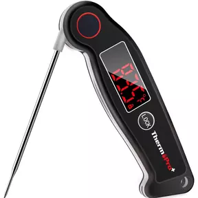 ThermoPro TP19 Digitale waterdichte vleesthermometer met direct afleesbare temperatuur en automatisch aanpasbaar LED-display