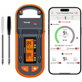 ThermoPro TP972 Twin TempSpike Plus 183-meter Bluetooth Draadloze Vlees Thermometer met Dubbele Sonde