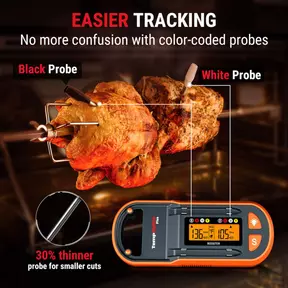 ThermoPro TP972 Twin TempSpike Plus 183-meter Bluetooth Draadloze Vlees Thermometer met Dubbele Sonde