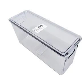 Ziva koelkast organizer bak met deksel – Smal (26,8 × 9,5 × 13,3 cm)