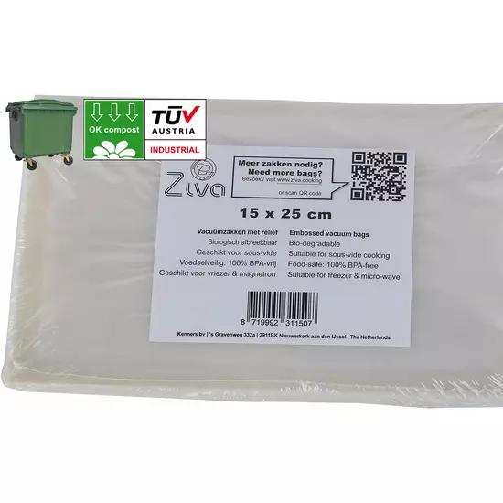 Ziva bio vacuum bags embossed 15x25cm (50pcs)
