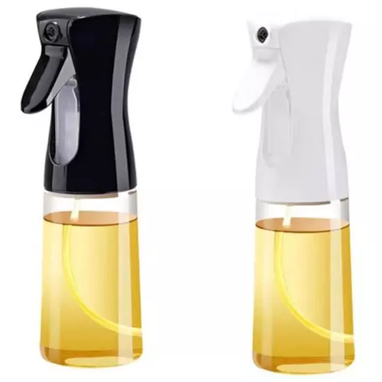 Ziva Oil Spray Bottle Glass 220ml - Pack of 2 - White + Black