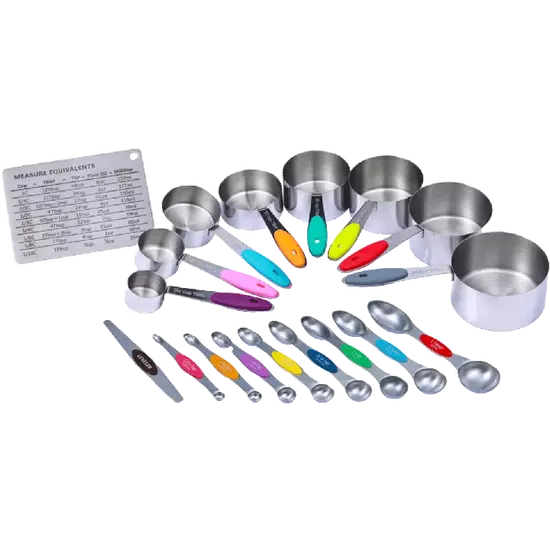 Ziva - Delux Measuring set - Stainless steel (18pc)