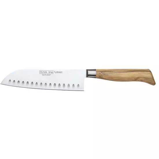 Burgvogel Oliva Line Koksmes Santoku breed met kuiltjes 18 cm