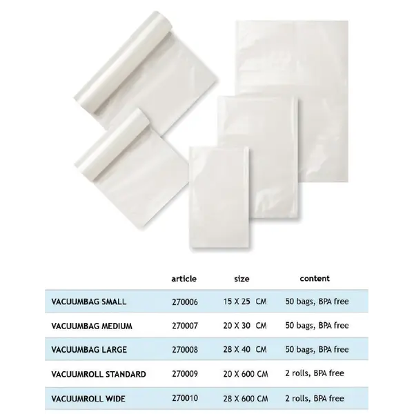 Wartmann vacuümzakken reliëf Medium 20x30cm (50 stuks)