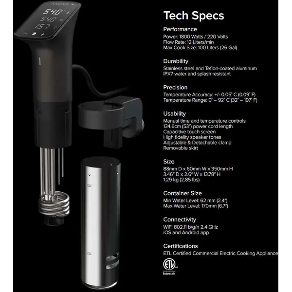 Anova Precision Cooker Pro 3.0 sous vide stick 1800W