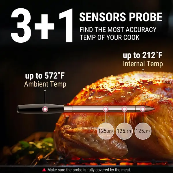 ThermoPro TP980 TempSpike Pro Wi-Fi vleesthermometer - 4 probes